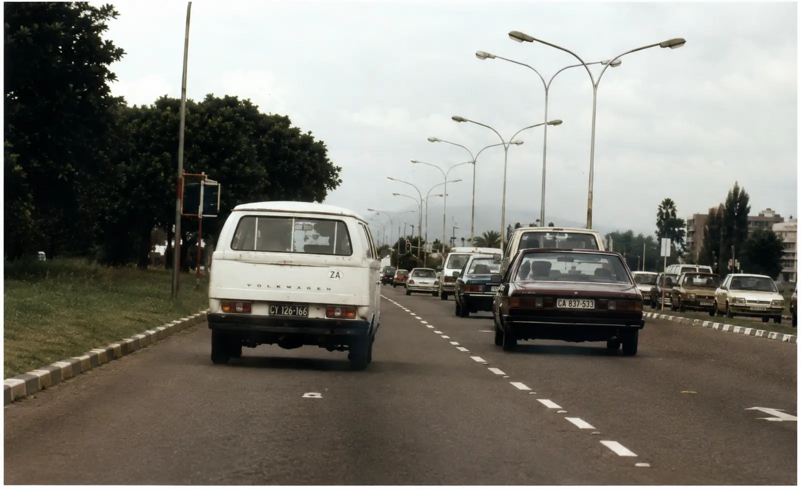 Multi-lane road with traffic ahead
