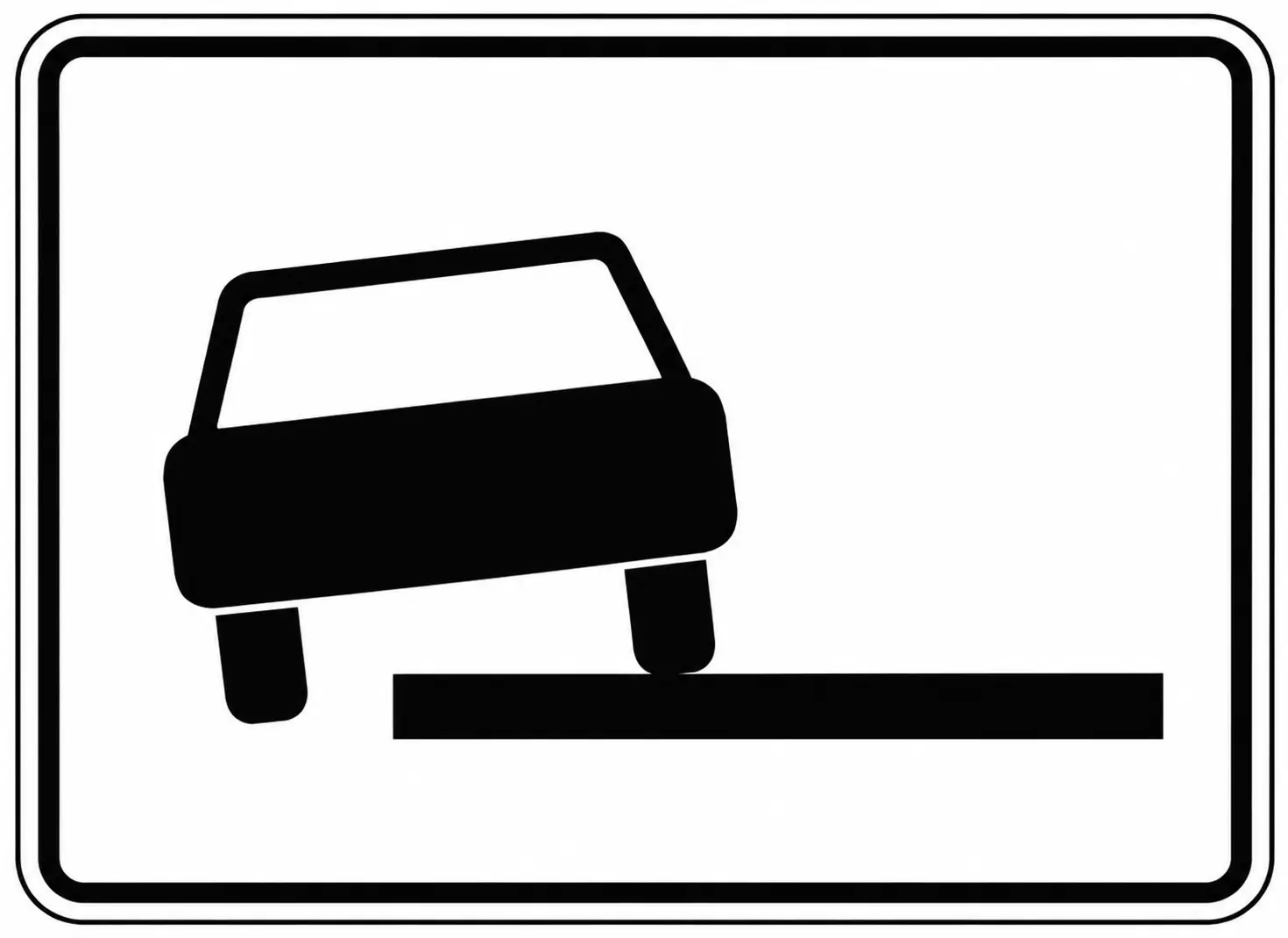 Sign showing car on soft shoulder