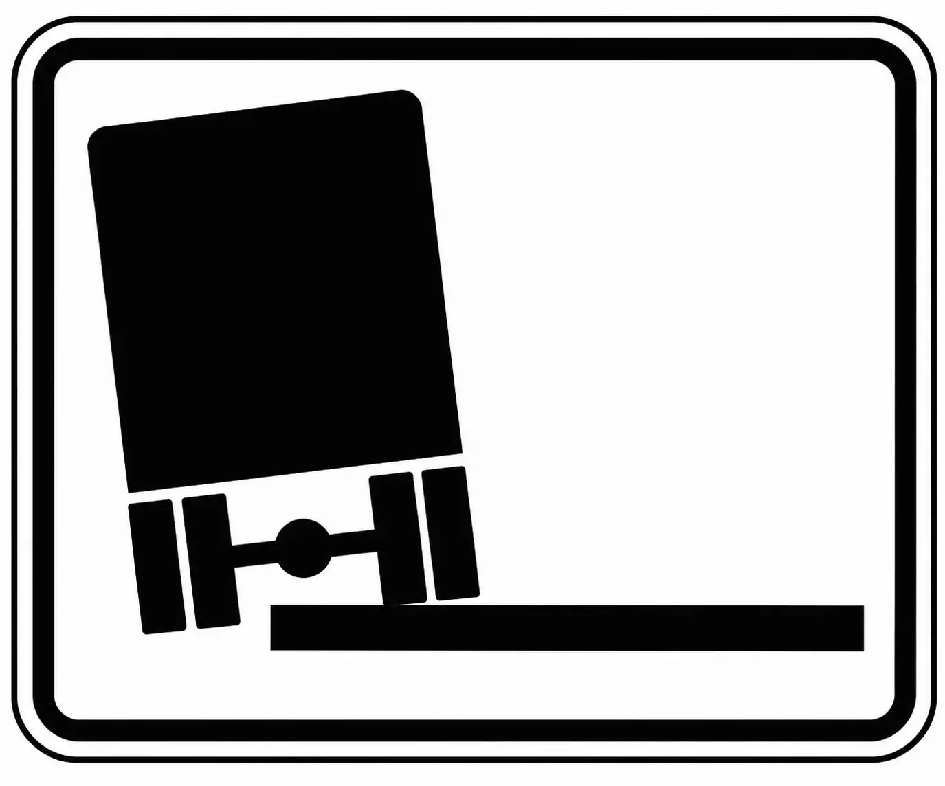 Sign showing truck on soft shoulder with 3.5t