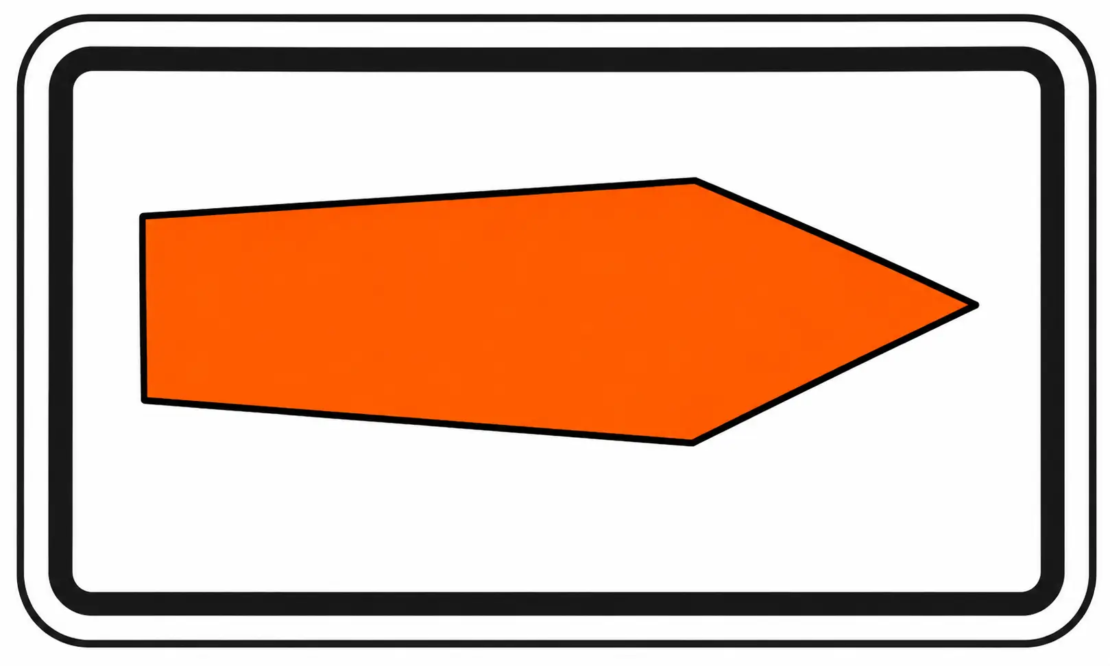 White sign with orange arrow diversion