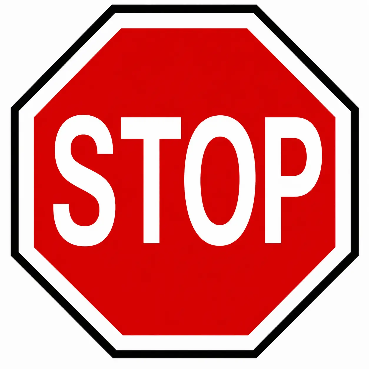 Red octagonal STOP sign