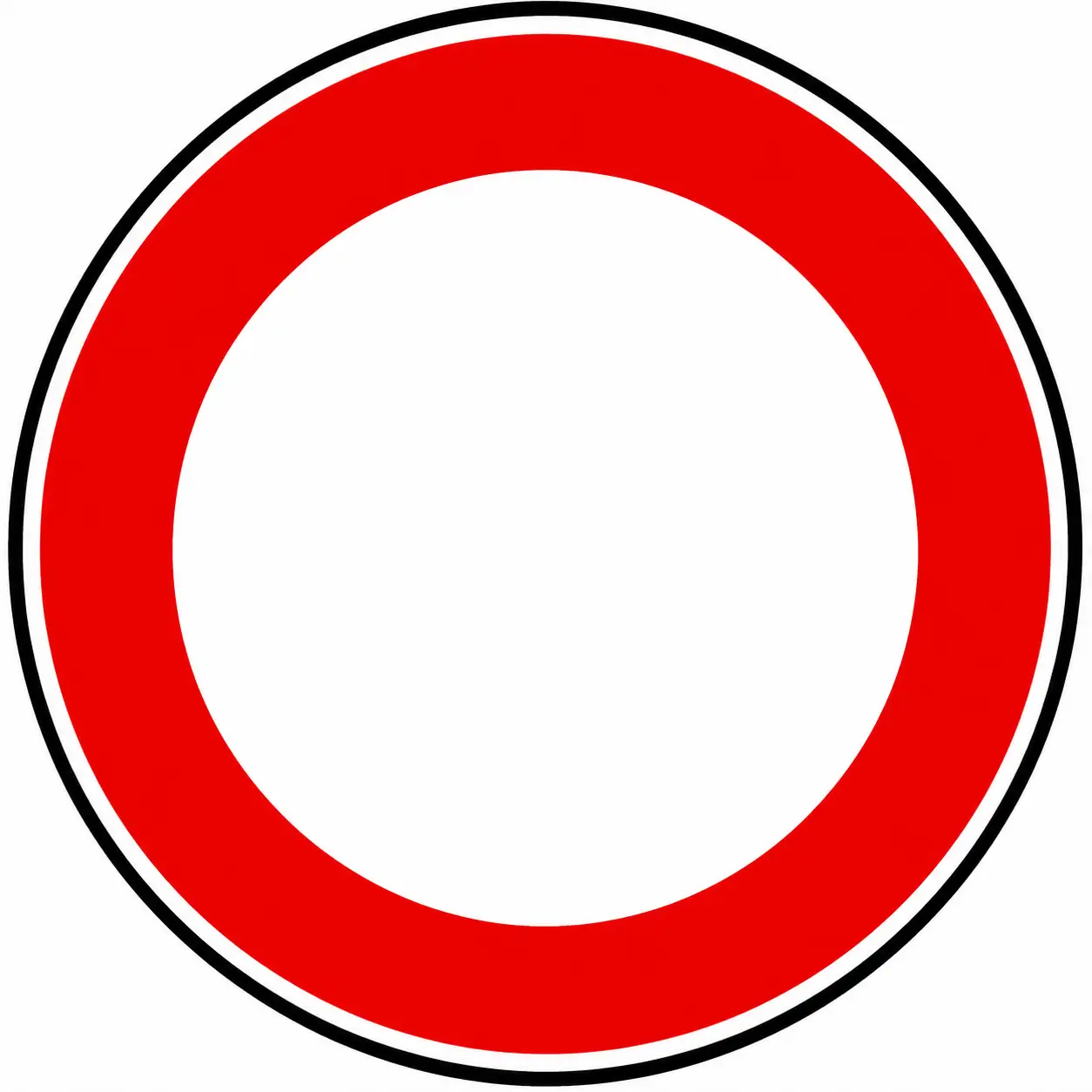 Red circular sign with no entry