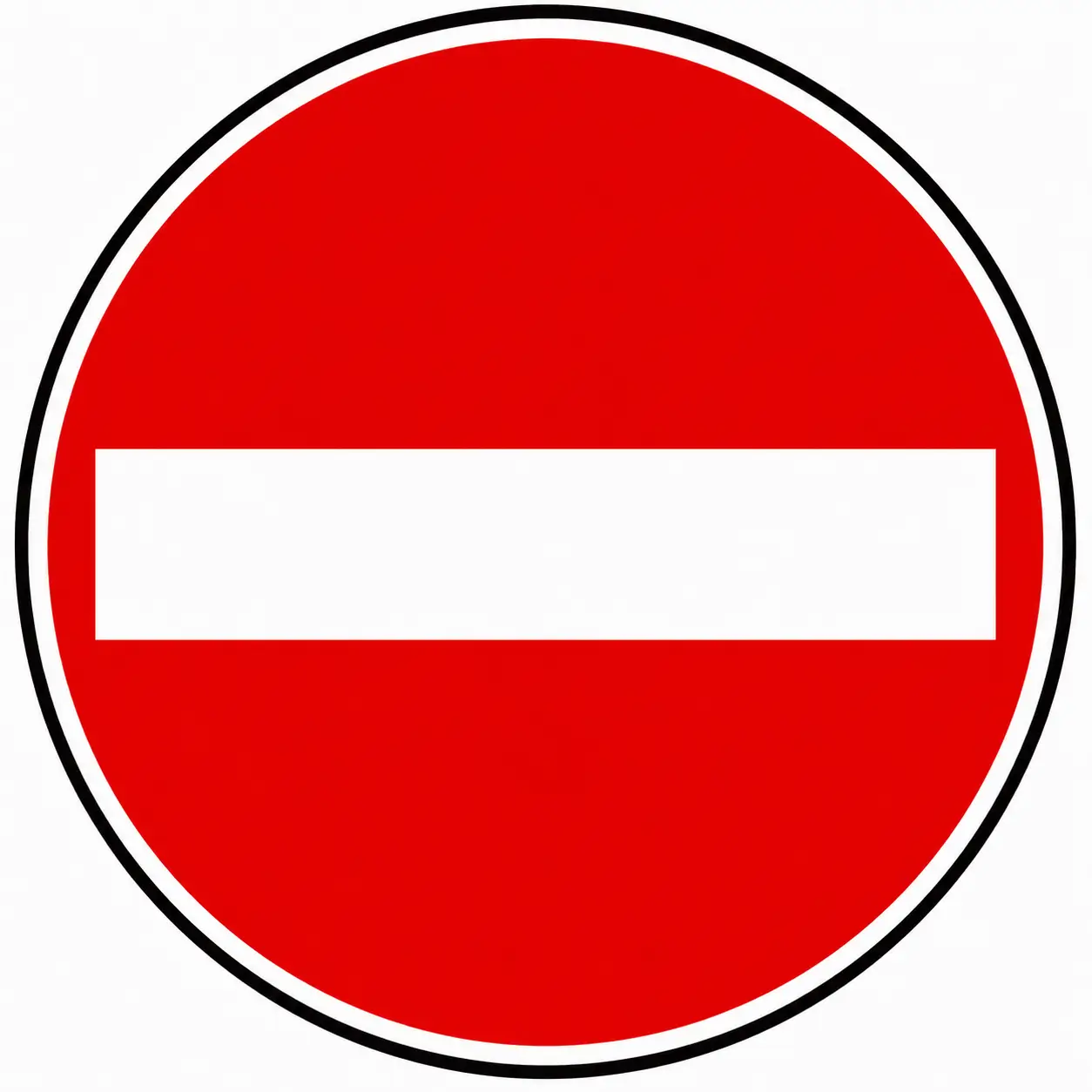 Red circular no entry sign