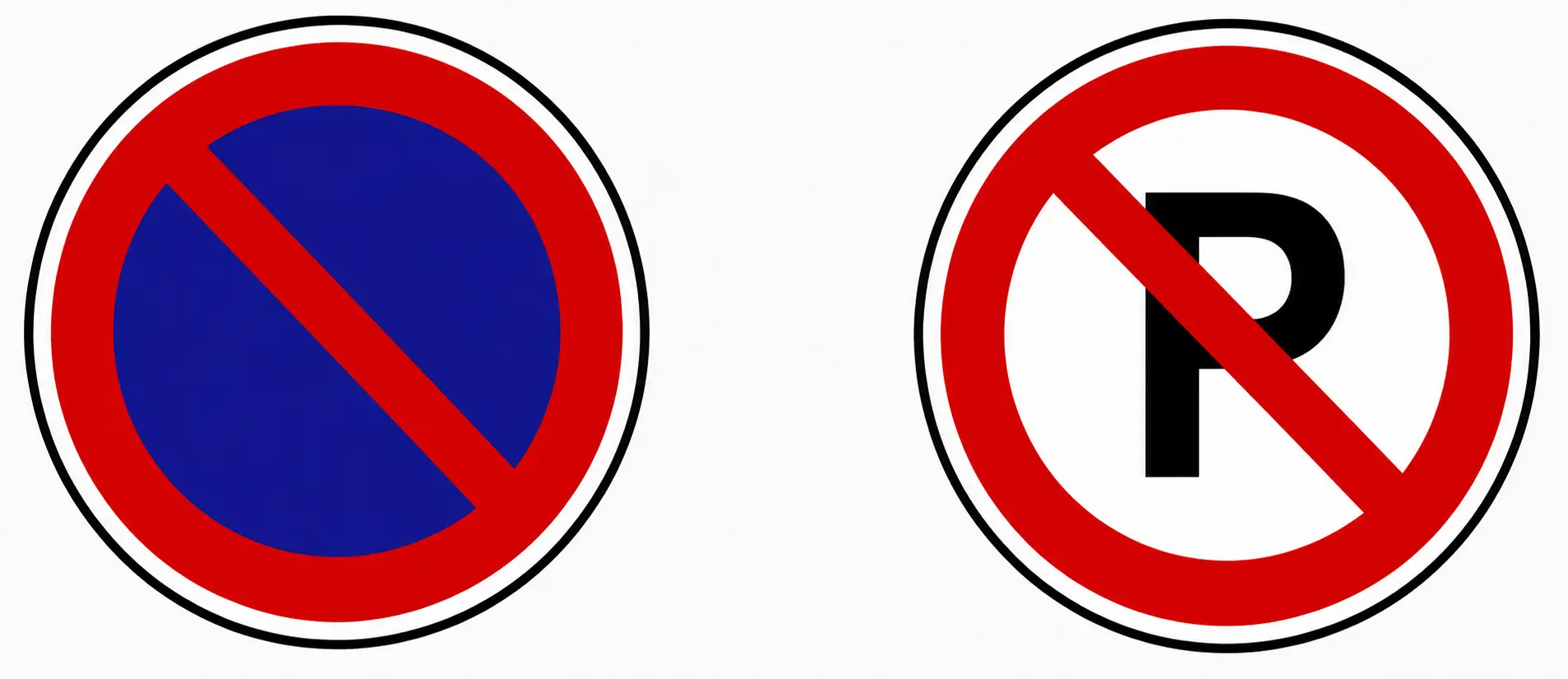 Blue no parking and no waiting signs