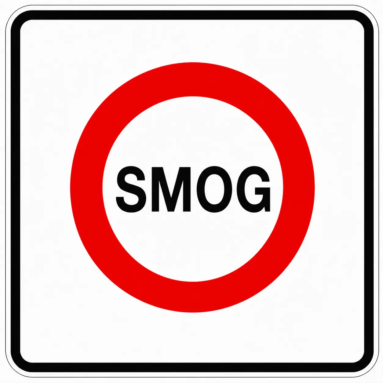 SMOG label sign