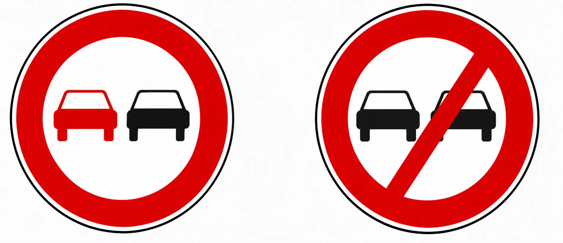 No overtaking signs
