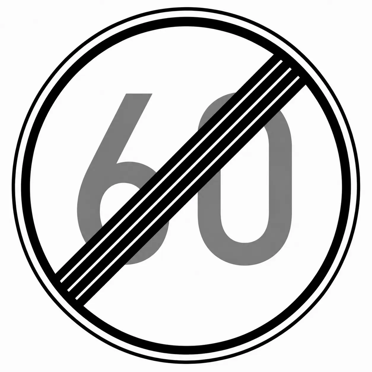 End of speed restriction sign