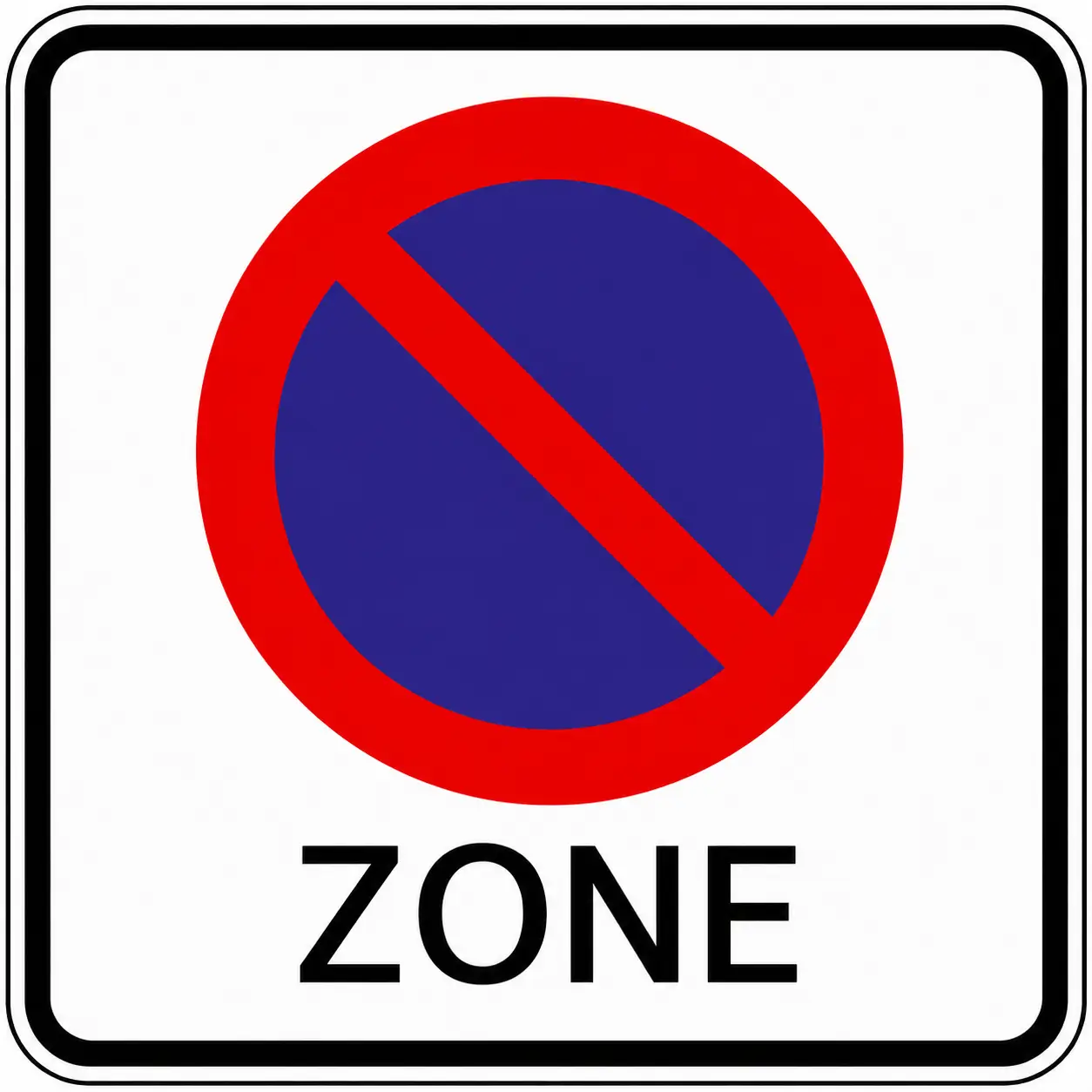 No stopping zone sign