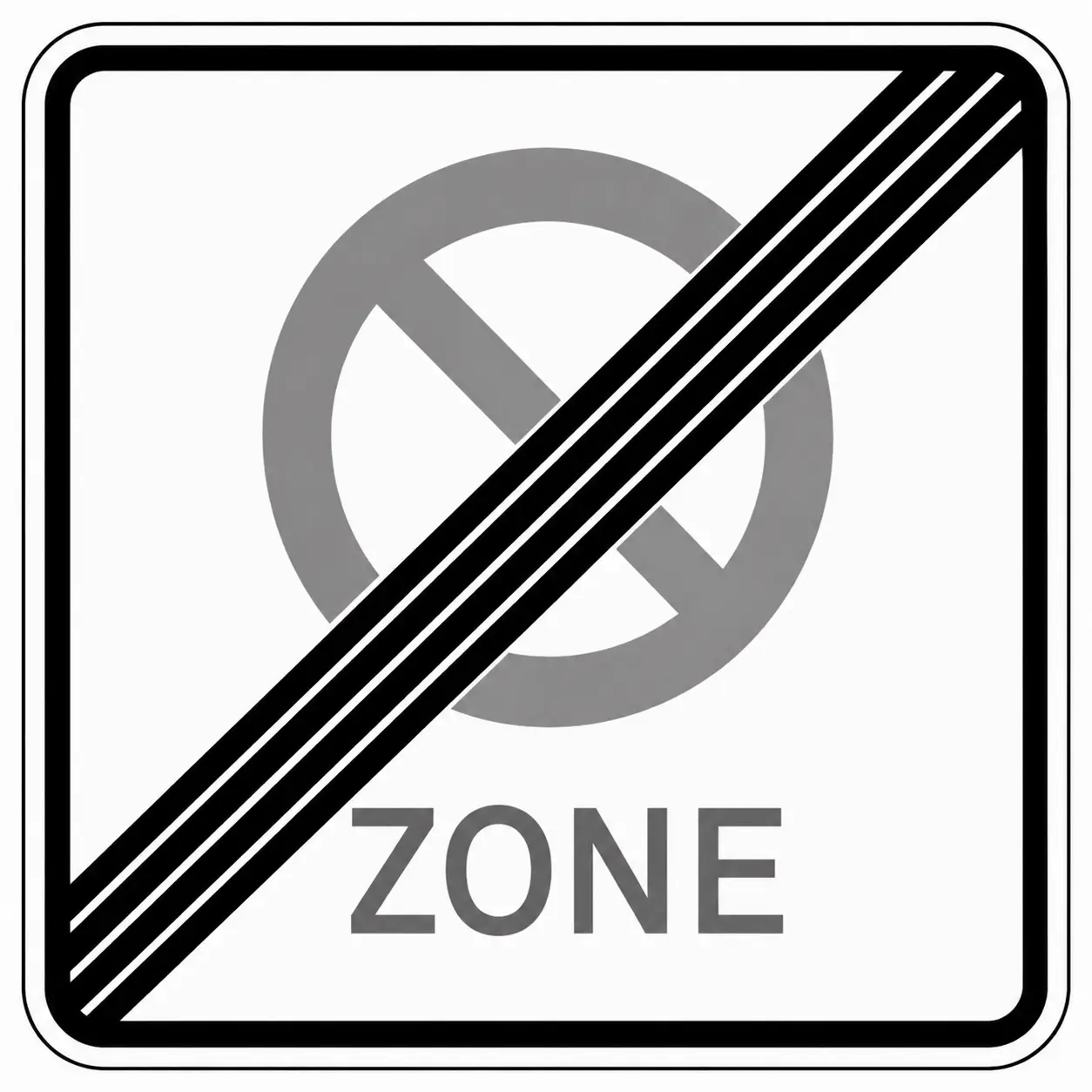 End of no-waiting zone sign