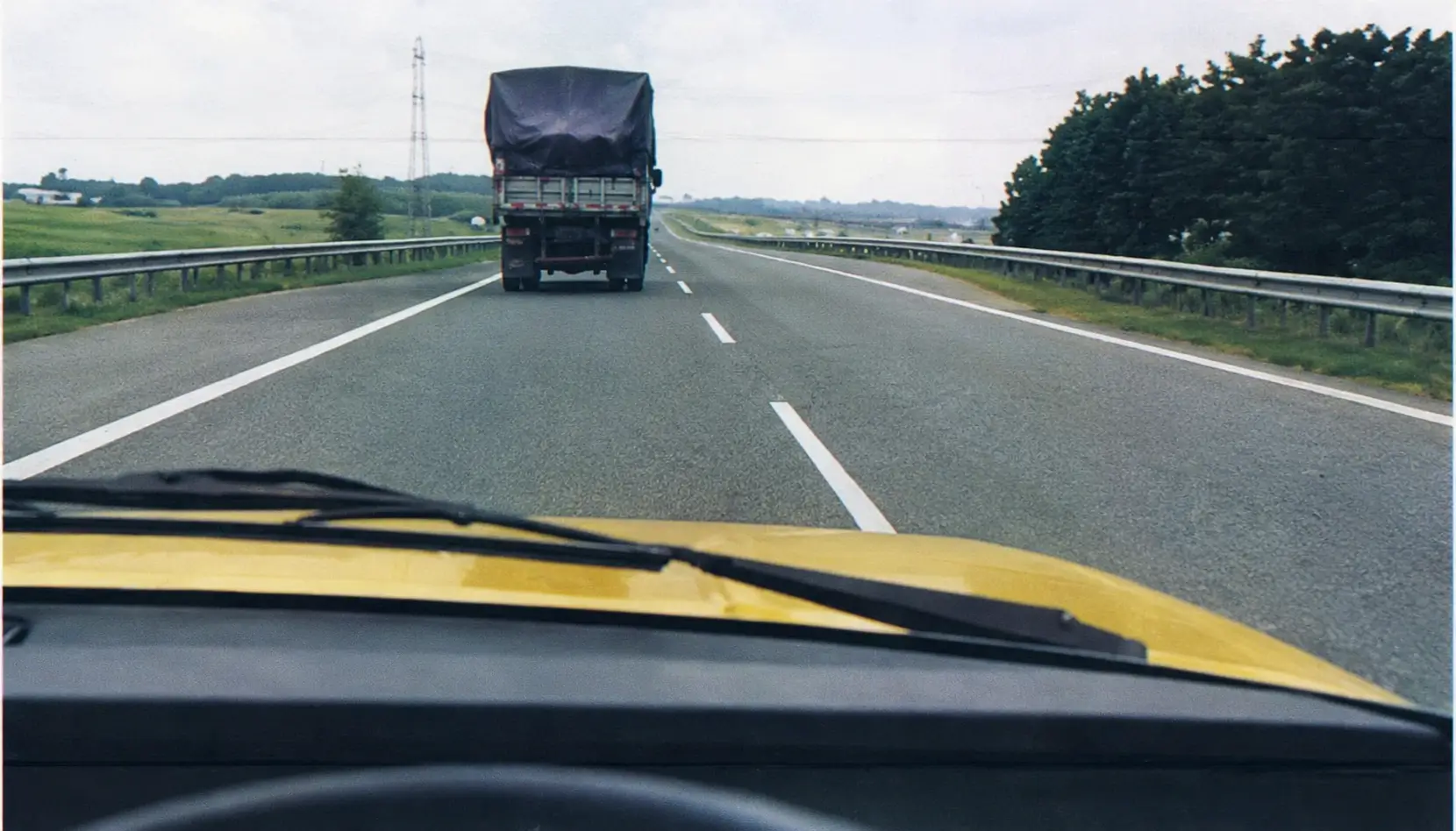 driving behind a truck 