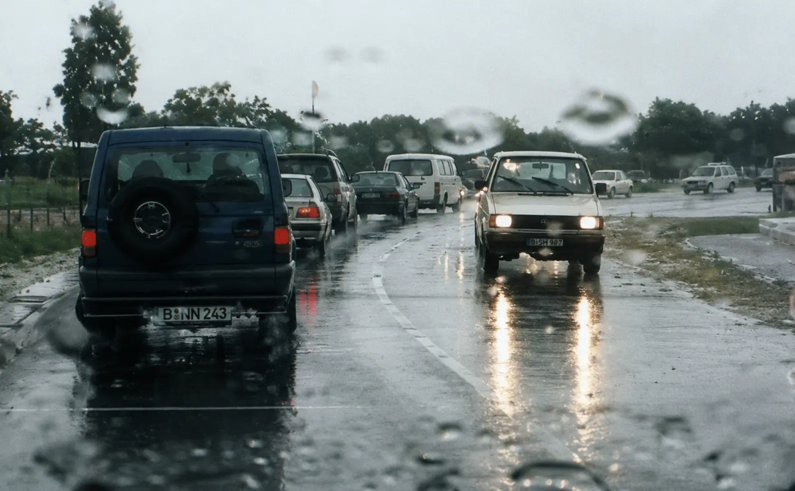 a 2 way wet road